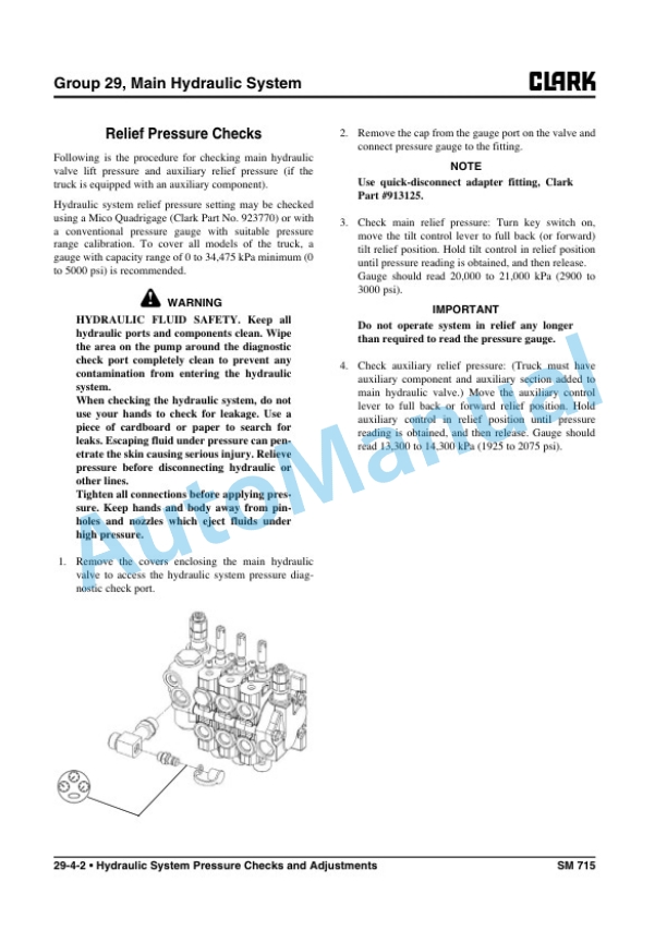 Clark TMX 12-25, EPX 16-20s Service Manual SM-715 4 Clark TMX 12-25, EPX 16-20s Service Manual SM-715 - Image 4