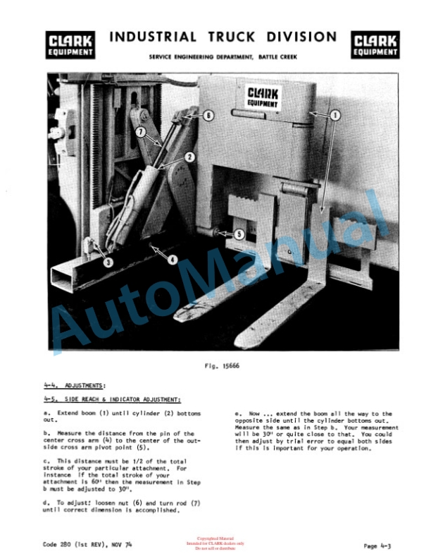 Clark Tri-Loader Side Loading Attachment Operation, Maintenance and Repair Manual 3 Clark Tri-Loader Side Loading Attachment Operation, Maintenance and Repair Manual-3