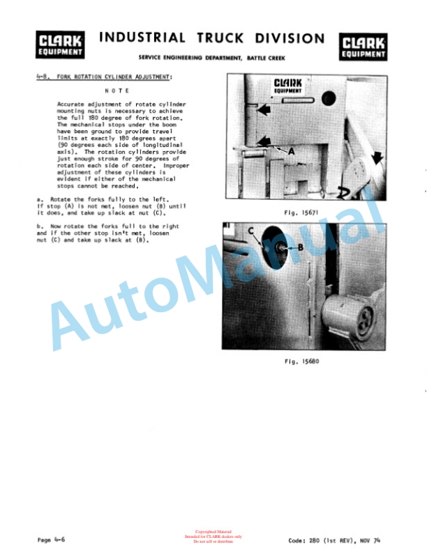 Clark Tri-Loader Side Loading Attachment Operation, Maintenance and Repair Manual 4 Clark Tri-Loader Side Loading Attachment Operation, Maintenance and Repair Manual-4