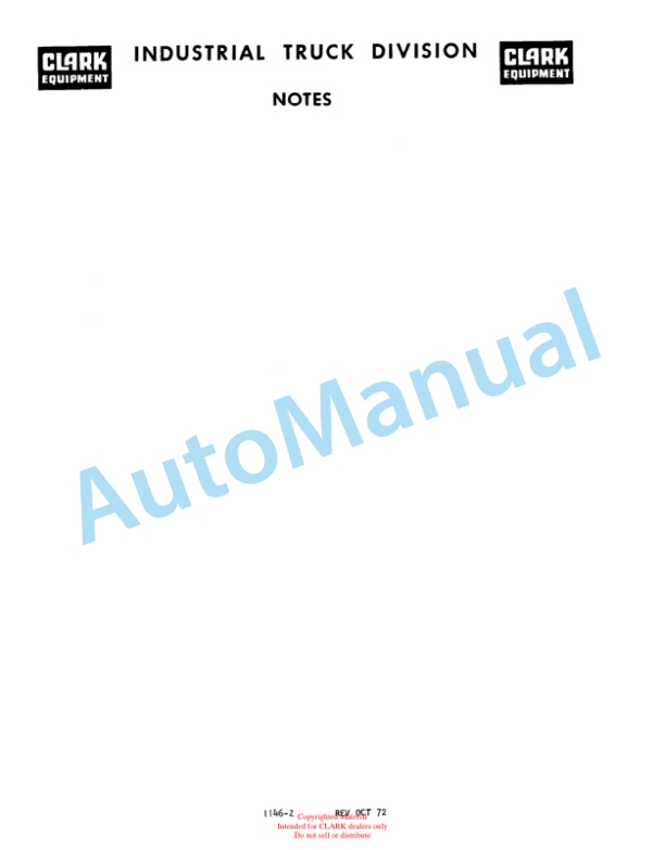 Clark TW 20, TW 40 Tri Wheel Overhaul Manual OH-334 5 Clark TW 20, TW 40 Tri Wheel Overhaul Manual OH-334-5
