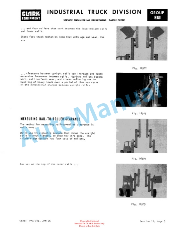Clark TW125, TW235 Planned Maintenance and Adjustment Procedures Manual PMA-422 5 Clark TW125, TW235 Planned Maintenance and Adjustment Procedures Manual PMA-422-5
