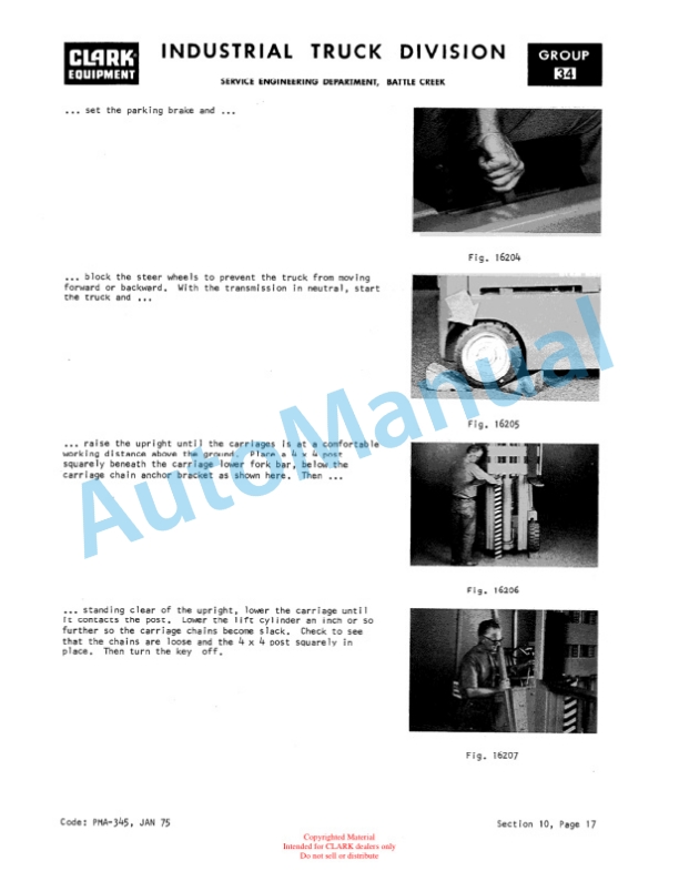 Clark UT 40, UT 60D Utility Truck Planned Maintenance and Adjustment Procedures Manual PMA-375 3 Clark UT 40, UT 60D Utility Truck Planned Maintenance and Adjustment Procedures Manual PMA-375-3