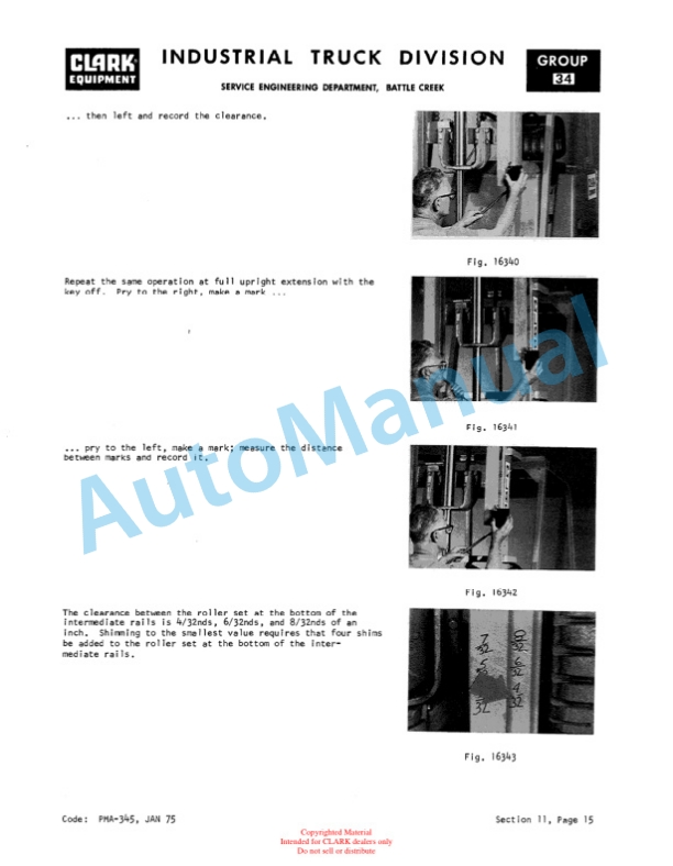 Clark UT 40, UT 60D Utility Truck Planned Maintenance and Adjustment Procedures Manual PMA-375 5 Clark UT 40, UT 60D Utility Truck Planned Maintenance and Adjustment Procedures Manual PMA-375-5