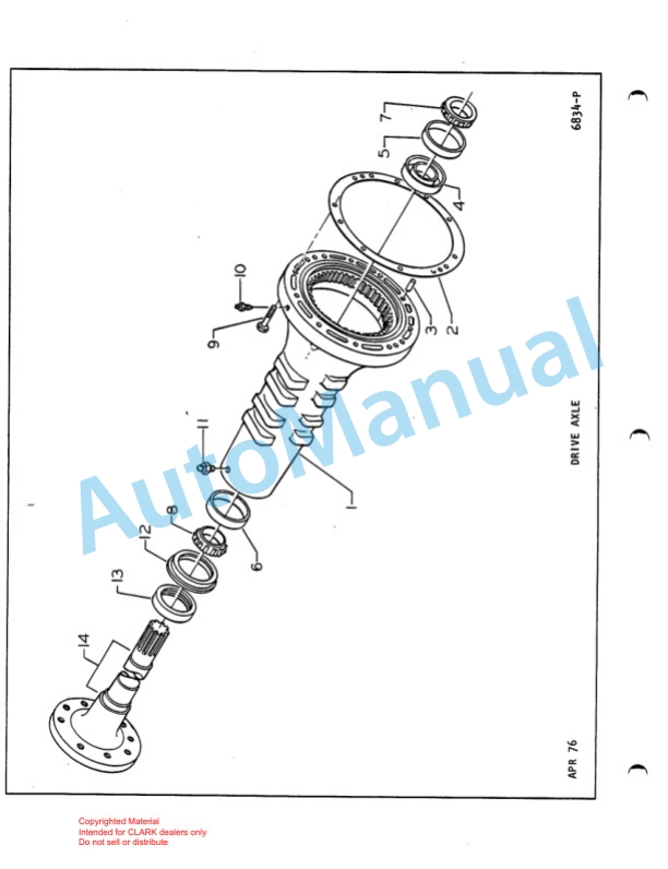 Clark Utility Truck 40D Parts Book X152A 3980 3 Clark Utility Truck 40D Parts Book X152A 3980-3