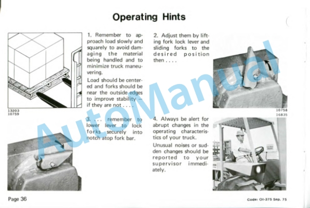 Clark Utility Truck UT 40D, UT 60D Diesel Powered Operator Instructions OI-375 4 Clark Utility Truck UT 40D, UT 60D Diesel Powered Operator Instructions OI-375-4