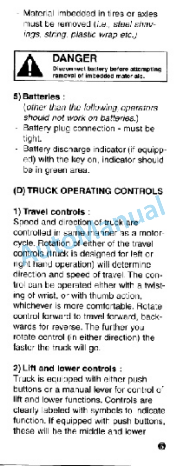Clark Walkie Pallet and Fork Trucks Operator Manual OM-630 2 Clark Walkie Pallet and Fork Trucks Operator Manual OM-630-2