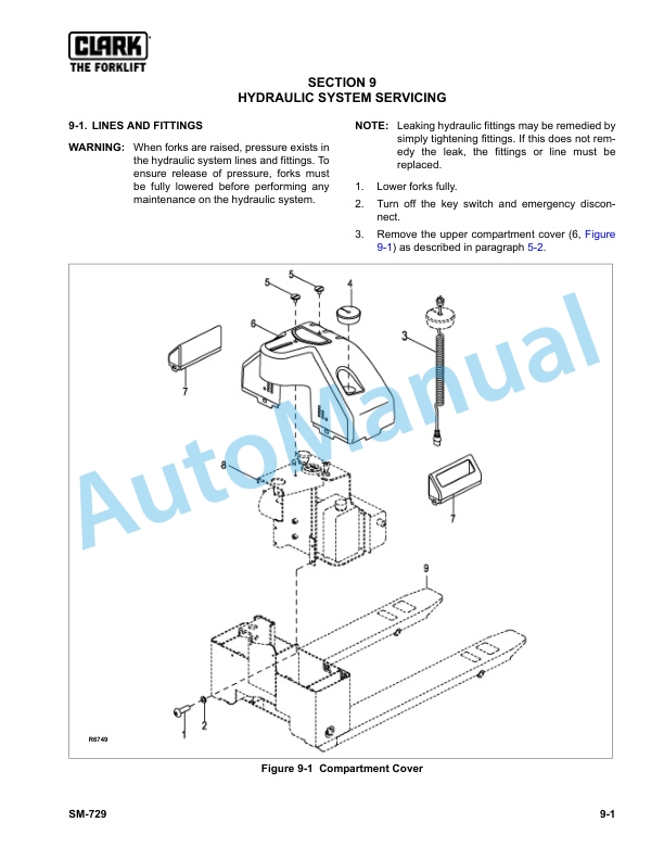 Clark WP30 Service Manual SM-729 4 Clark WP30 Service Manual SM-729 - Image 4