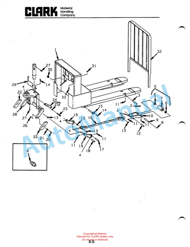 Clark WP40 Truck Parts Manual WP-7 4 Clark WP40 Truck Parts Manual WP-7-4
