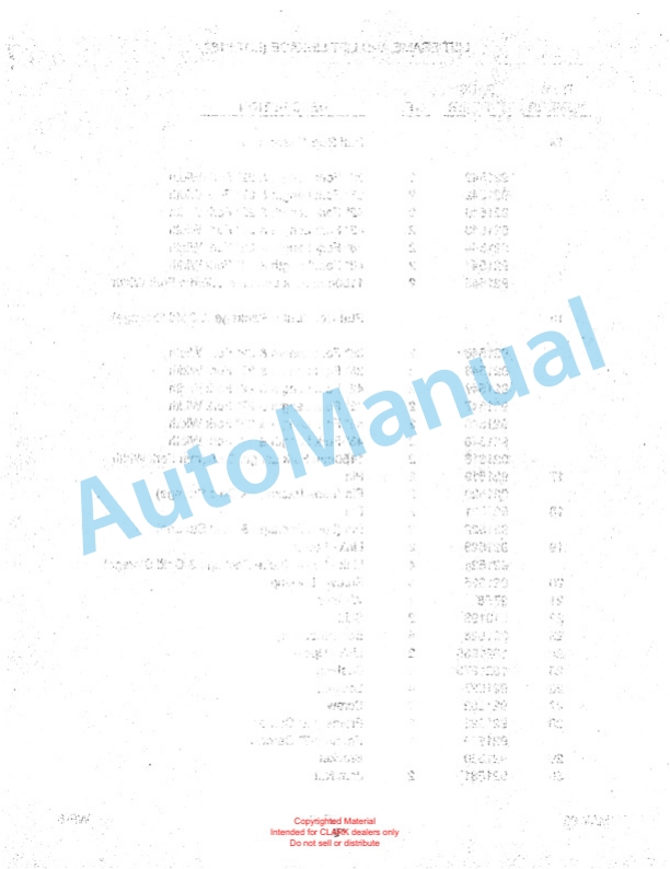 Clark WP40 Truck Parts Manual WP-8 4 Clark WP40 Truck Parts Manual WP-8-4