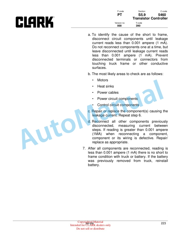 Clark WP45 Service Manual SM-698 5 Clark WP45 Service Manual SM-698 - Image 5