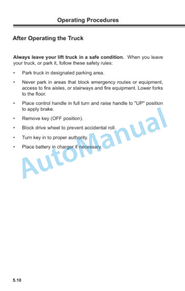 Clark WPL 25 Operator Manual OM-745-4