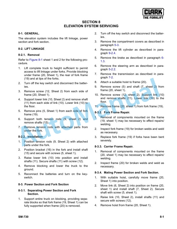 Clark WPX45 Service Manual SM-730 4 Clark WPX45 Service Manual SM-730 - Image 4