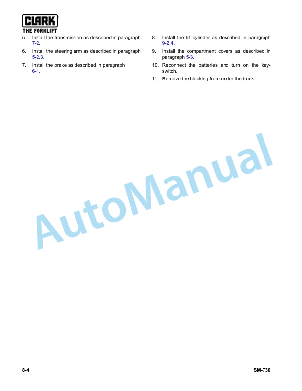 Clark WPX45 Service Manual SM-730 5 Clark WPX45 Service Manual SM-730 - Image 5