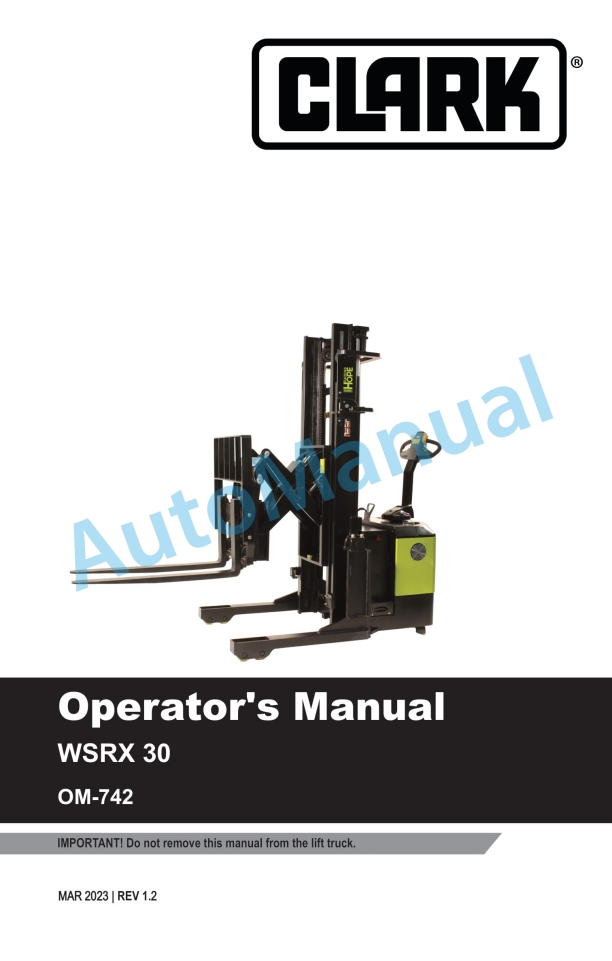 Clark WSRX 30 Operator Manual OM-742