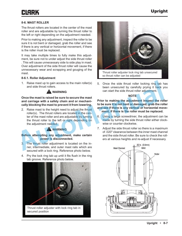 Clark WSRX30 Service Manual SM-742 3 Clark WSRX30 Service Manual SM-742 - Image 3