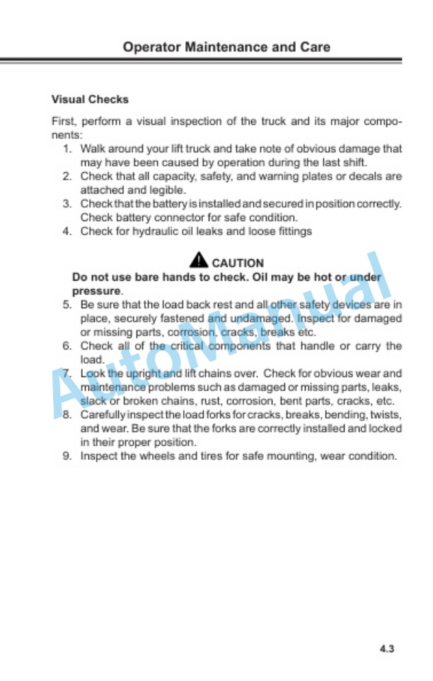 Clark WSTX 22 Operator Manual OM-735 2 Clark WSTX 22 Operator Manual OM-735-2