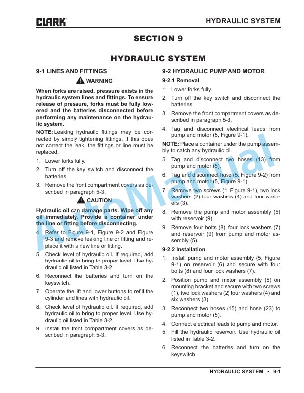 Clark WSTX33 Service Manual SM-743 4 Clark WSTX33 Service Manual SM-743 - Image 4