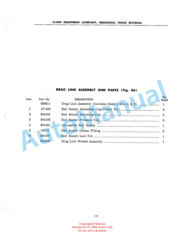 Clark Yardlift 60 Parts Book 1G 5 Clark Yardlift 60 Parts Book 1G-5