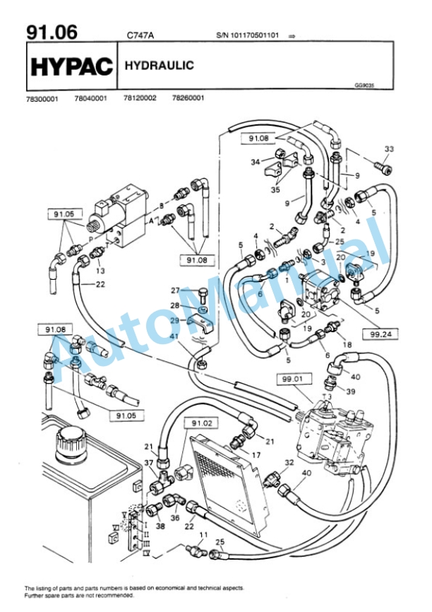 Hypac C 747 A Vibratory Double Drum Compactor Spare Parts Catalogue 00810968-3
