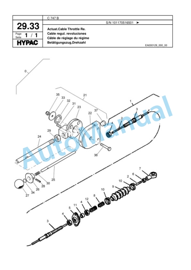 Hypac C 747 B Tandem Vibratory Roller Spare Parts Catalogue 00817571-2