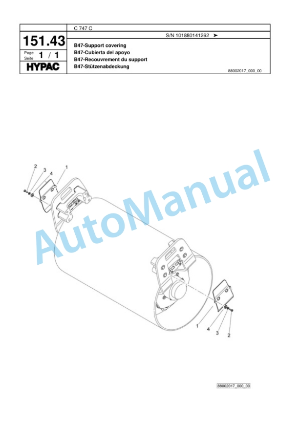 Hypac C 747 C Tandem Vibratory Roller Spare Parts Catalogue 00818595 5 Hypac C 747 C Tandem Vibratory Roller Spare Parts Catalogue 00818595-5