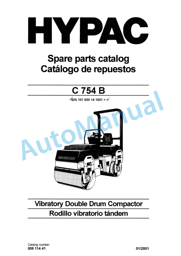 Hypac C 754 B Vibratory Double Drum Compactor Spare Parts Catalogue 00811441 1 Hypac C 754 B Vibratory Double Drum Compactor Spare Parts Catalogue 00811441