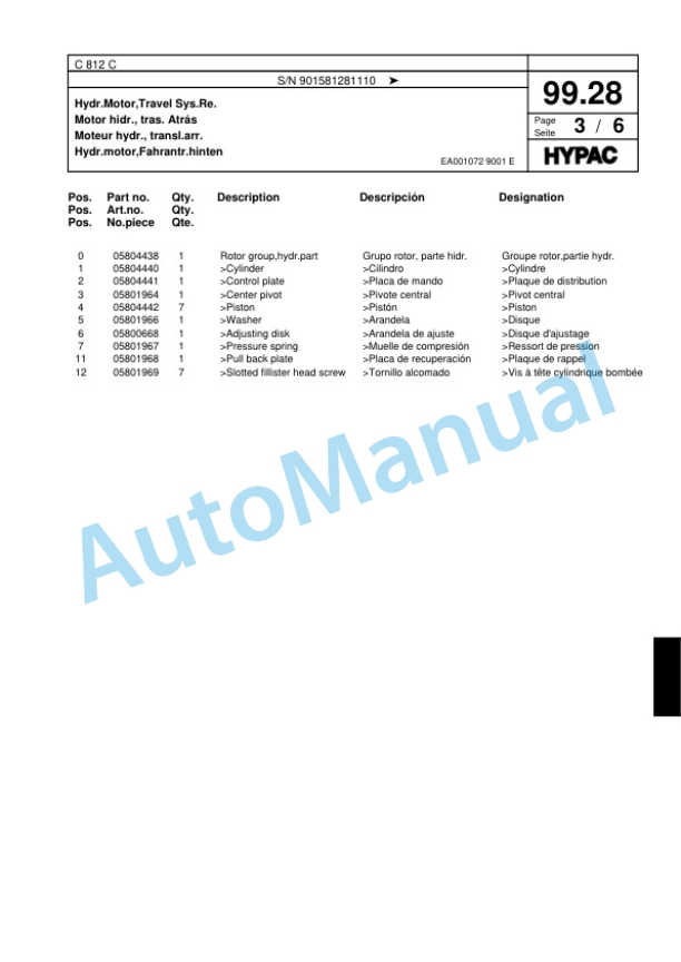 Hypac C 812 C Single Drum Wheel Drive Vibratory Roller Spare Parts Catalogue 00817655 5 Hypac C 812 C Single Drum Wheel Drive Vibratory Roller Spare Parts Catalogue 00817655-5