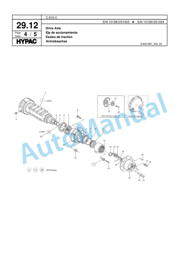 Hypac C 815 C Single Drum Wheel Drive Vibratory Roller Spare Parts Catalogue 00817575 2 Hypac C 815 C Single Drum Wheel Drive Vibratory Roller Spare Parts Catalogue 00817575-2
