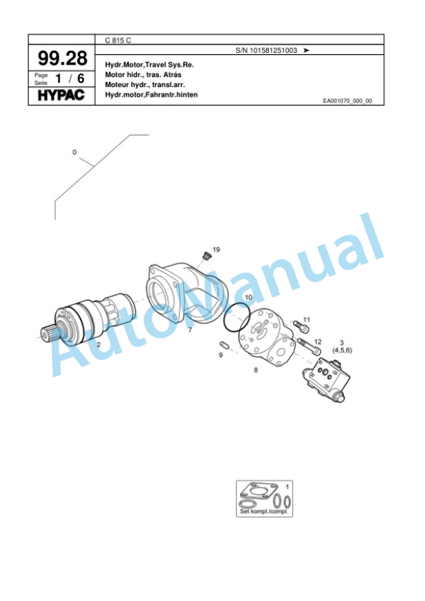 Hypac C 815 C Single Drum Wheel Drive Vibratory Roller Spare Parts Catalogue 00817575 5 Hypac C 815 C Single Drum Wheel Drive Vibratory Roller Spare Parts Catalogue 00817575-5