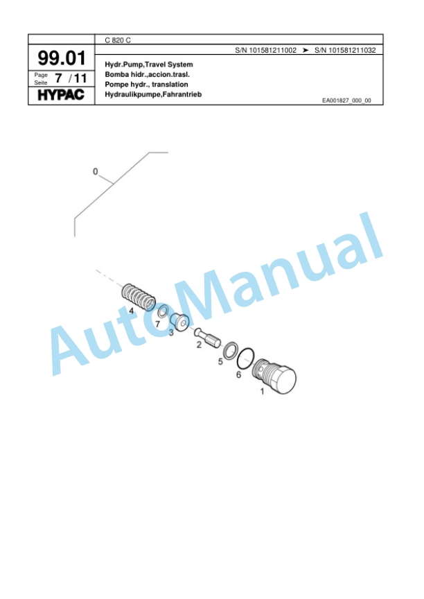 Hypac C 820 C Single Drum Wheel Drive Vibratory Roller Spare Parts Catalogue 00817576 4 Hypac C 820 C Single Drum Wheel Drive Vibratory Roller Spare Parts Catalogue 00817576-4