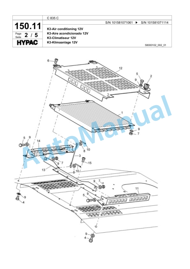 Hypac C 835 C Single Drum Wheel Drive Vibratory Roller Spare Parts Catalogue 00817580 4 Hypac C 835 C Single Drum Wheel Drive Vibratory Roller Spare Parts Catalogue 00817580-4