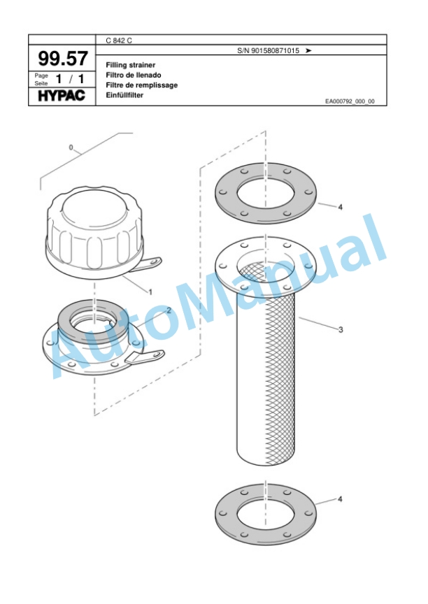 Hypac C 842 C Single Drum Wheel Drive Vibratory Roller Spare Parts Catalogue 00817651 4 Hypac C 842 C Single Drum Wheel Drive Vibratory Roller Spare Parts Catalogue 00817651-4