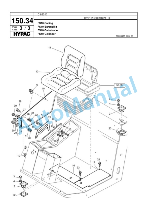 Hypac C 850 C Single Drum Wheel Drive Vibratory Roller Spare Parts Catalogue 00817583 4 Hypac C 850 C Single Drum Wheel Drive Vibratory Roller Spare Parts Catalogue 00817583-4