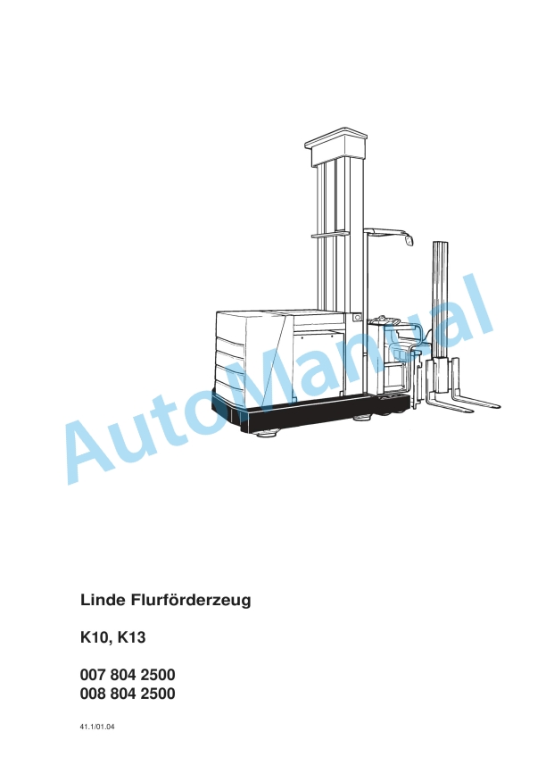 Linde 007-01 - K10 Operating Instructions