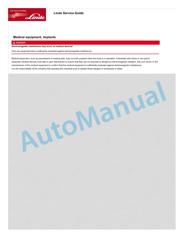 Linde 011-01 - K Generation 1 2, K Generation 3, K Generation 4 Operating Instructions 3 Linde 011-01 - K Generation 1 2, K Generation 3, K Generation 4 Operating Instructions - Image 3