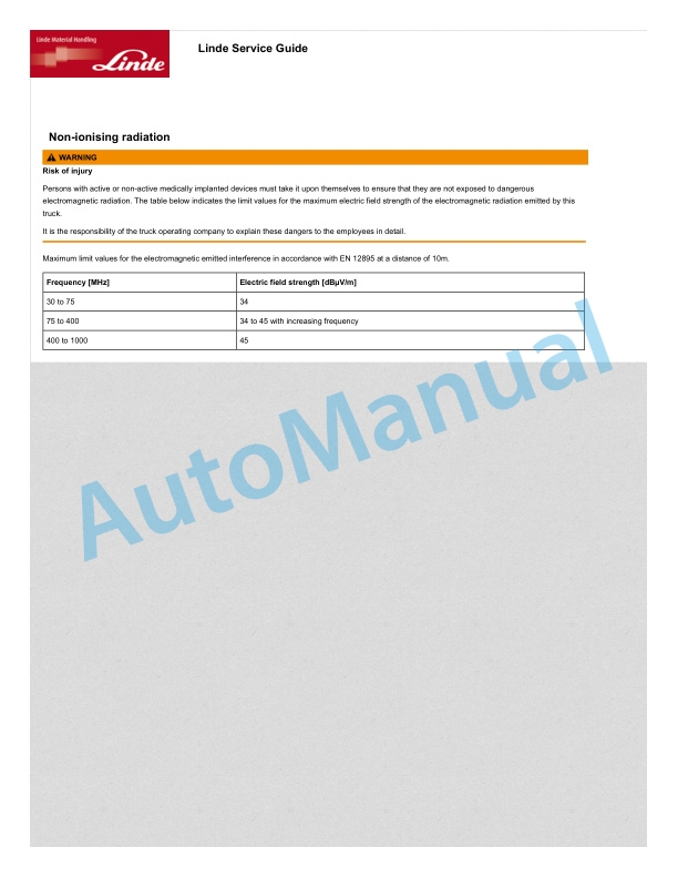 Linde 011-01 - K Generation 1 2, K Generation 3, K Generation 4 Operating Instructions 5 Linde 011-01 - K Generation 1 2, K Generation 3, K Generation 4 Operating Instructions - Image 5