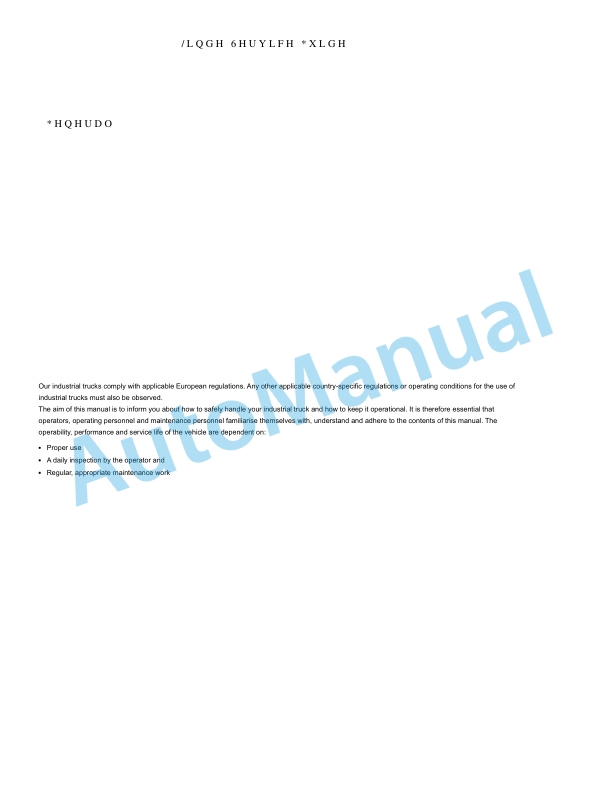 Linde 015-01 - V11-04, V11AC, V11N Operating Instructions 3 Linde 015-01 - V11-04, V11AC, V11N Operating Instructions - Image 3