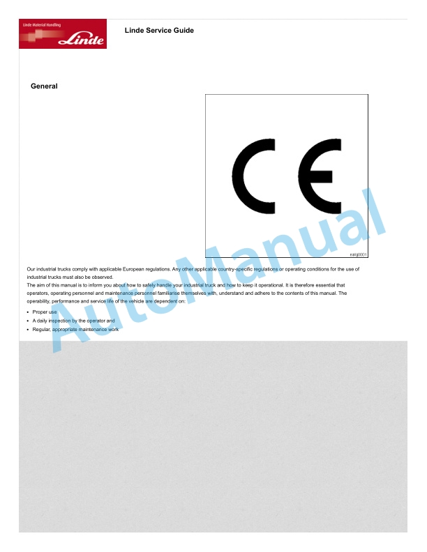 Linde 015-01 - V12-04, V12AC, V12N Operating Instructions 3 Linde 015-01 - V12-04, V12AC, V12N Operating Instructions - Image 3