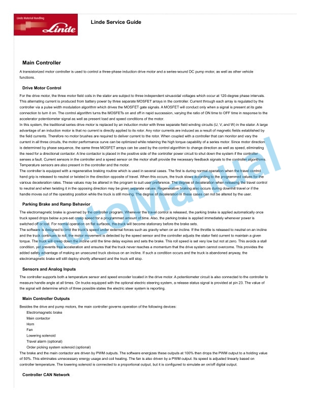 Linde 1101-02 - EW30, EW40, EWR30, EWR40 Production site LMH-NA Workshop Manuals SN A11101J00001 and up 4 Linde 1101-02 - EW30, EW40, EWR30, EWR40 Production site LMH-NA Workshop Manuals SN A11101J00001 and up - Image 4