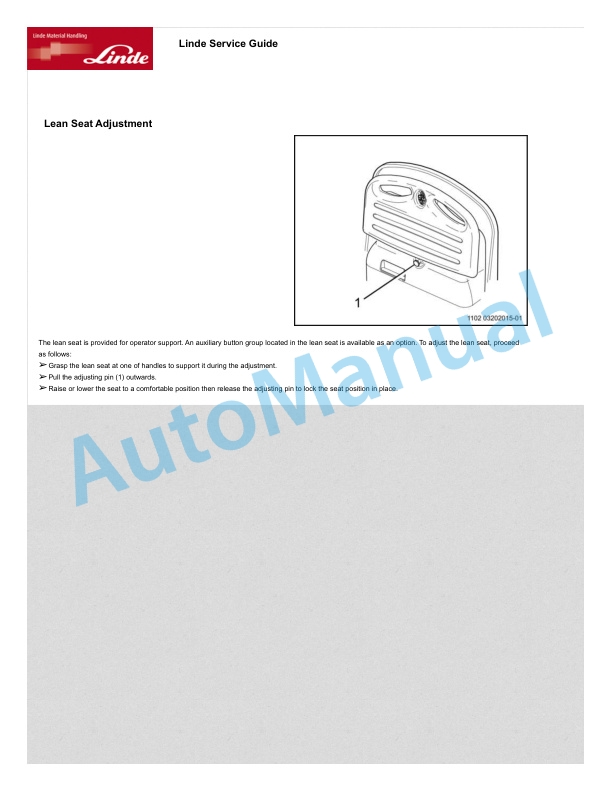 Alternative view of Linde 1103-01 - ETR45 Production site LMH-NA Operating Instructions