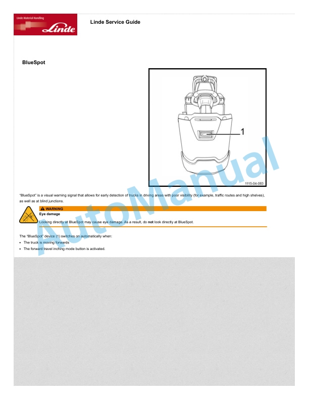Linde 1115-01 - N16Li to N25SA Operating Instructions SN W41115V00001 and up 5 Linde 1115-01 - N16Li to N25SA Operating Instructions SN W41115V00001 and up - Image 5