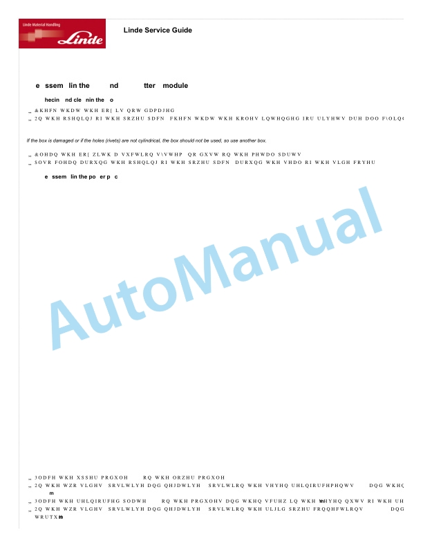 Linde 1115-01 - N16Li to N25SA Workshop Manuals SN W41115V00001 and up 4 Linde 1115-01 - N16Li to N25SA Workshop Manuals SN W41115V00001 and up - Image 4