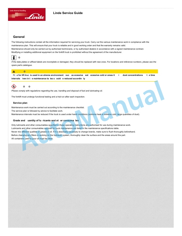 Linde 1131-03 - MT15B Production site Xiamen Operating Instructions SN CT1131Y50001 and up 4 Linde 1131-03 - MT15B Production site Xiamen Operating Instructions SN CT1131Y50001 and up - Image 4