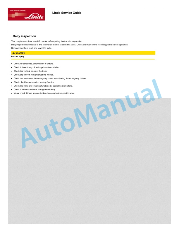 Linde 1133-02 - MT15 Production site Xiamen Operating Instructions SN CT1133H20001 and up 4 Linde 1133-02 - MT15 Production site Xiamen Operating Instructions SN CT1133H20001 and up - Image 4