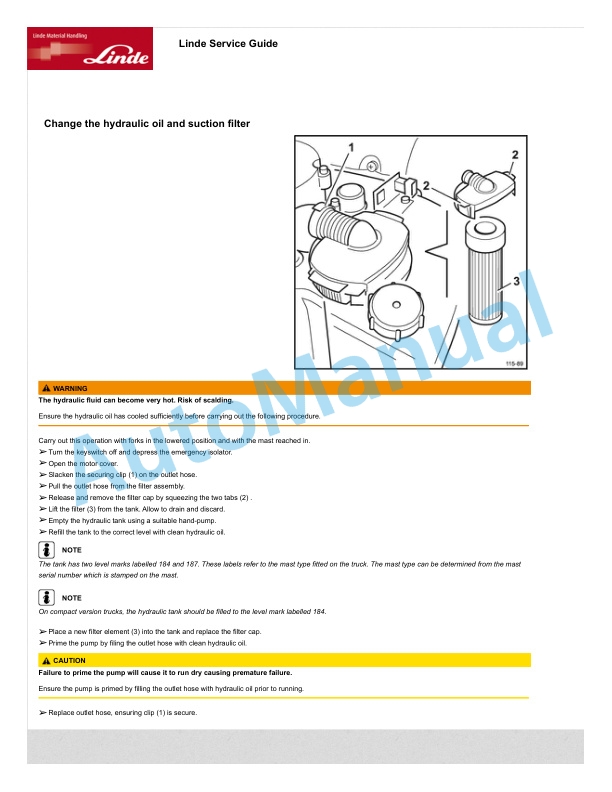 Linde 115-03 - R14, R16, R20 Operating Instructions SN 05.07 and up SN up to 12.09 4 Linde 115-03 - R14, R16, R20 Operating Instructions SN 05.07 and up SN up to 12.09 - Image 4