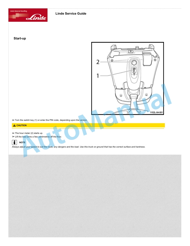 Alternative view of Linde 1152-01 - T16, T16L, T18, T20 Operating Instructions SN W41152V07449 and up