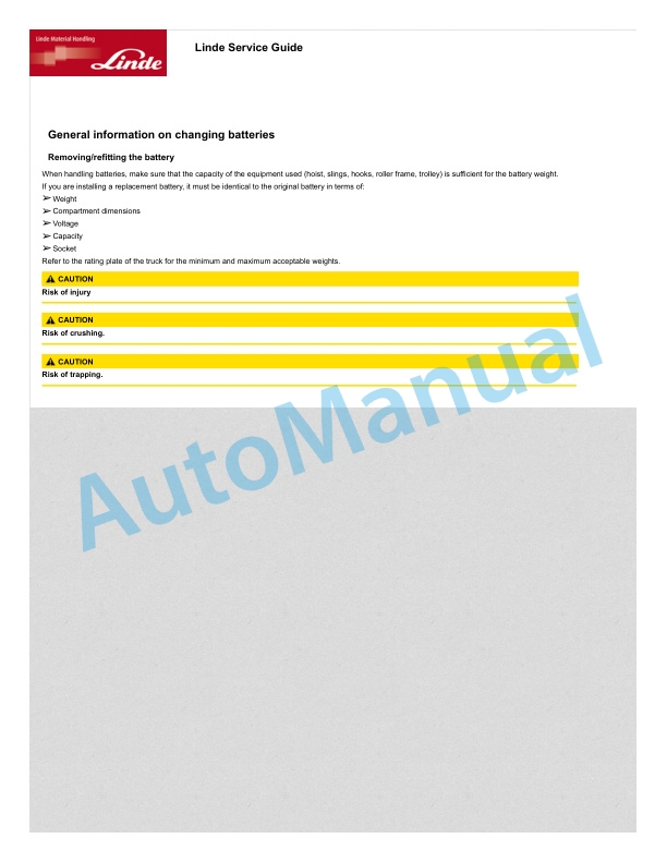 Linde 1159-01 - N20 Production site Xiamen Operating Instructions SN 05.16 and up 5 Linde 1159-01 - N20 Production site Xiamen Operating Instructions SN 05.16 and up - Image 5