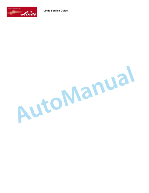 Linde 1159-01 - N20 Production site Xiamen Spare Parts Manual SN 05.16 and up