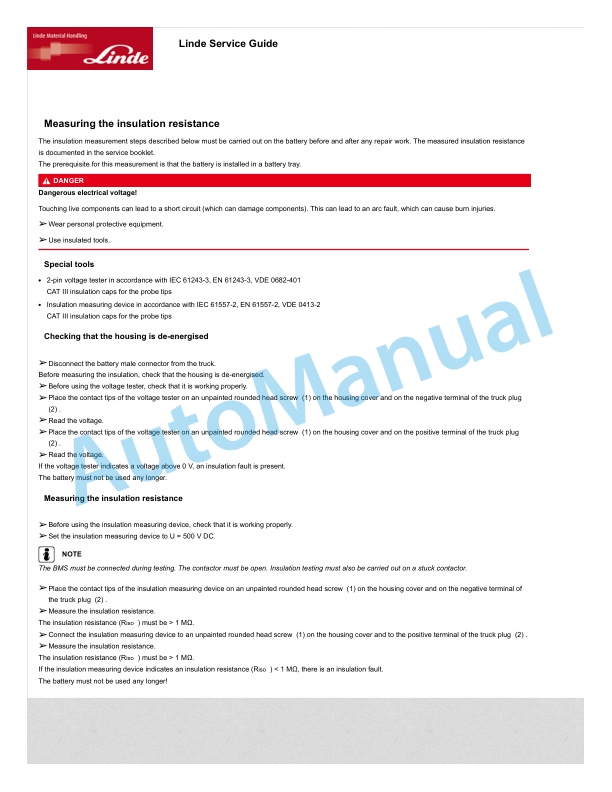 Linde 1164-01 - D12R, D12RW, D12S, D12SF Workshop Manuals SN W41164V00132 and up 4 Linde 1164-01 - D12R, D12RW, D12S, D12SF Workshop Manuals SN W41164V00132 and up - Image 4
