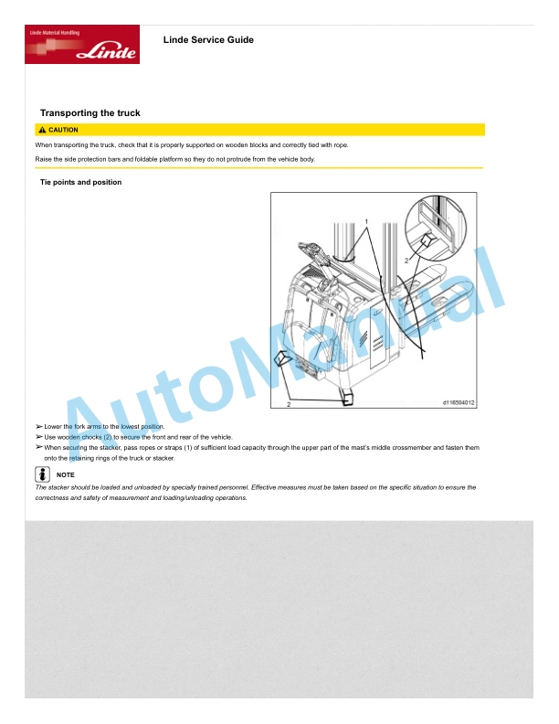 Linde 1165-01 - ML16P Production site Xiamen Operating Instructions SN CT1165J00001 and up 3 Linde 1165-01 - ML16P Production site Xiamen Operating Instructions SN CT1165J00001 and up - Image 3